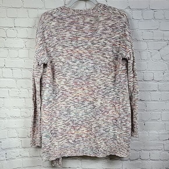Mossimo Colorful Tan Space Dye Open Front Slub Knitted Sweater Cardigan Woman S - Picture 8 of 9